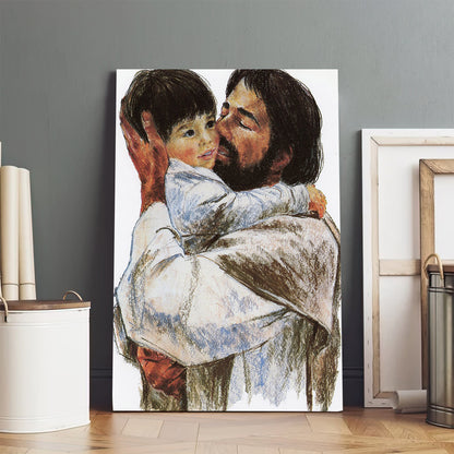 Jesus And Child Catholic Picture - Canvas Pictures - Jesus Canvas Art - Christian Wall Art