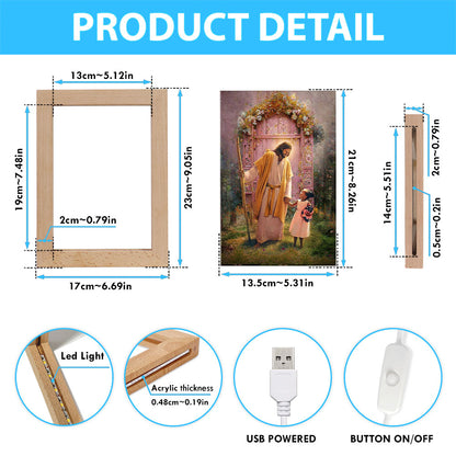 Jesus And Child Girl Frame Lamp Pictures - Jesus Art Prints - Jesus Art - Christian Home Decor