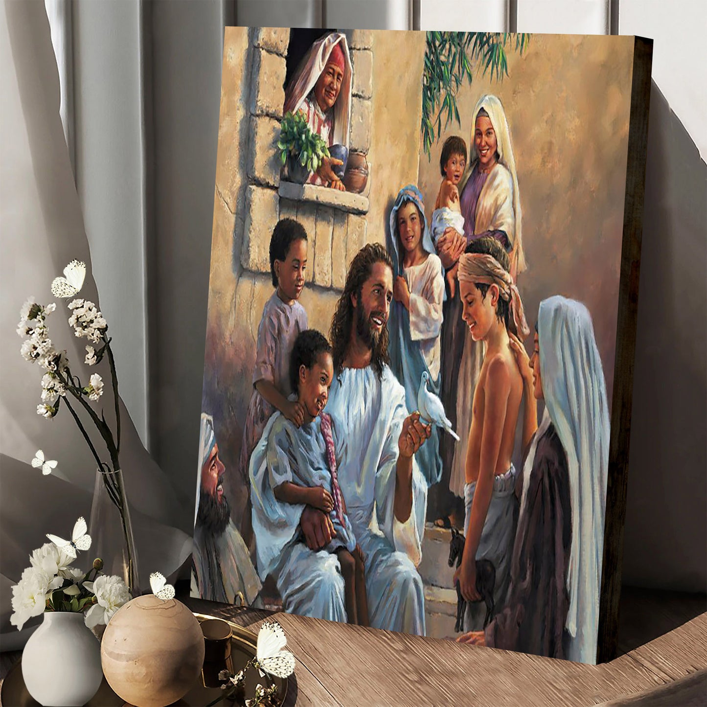 Jesus And Children - Canvas Pictures - Jesus Canvas Art - Christian Wall Art