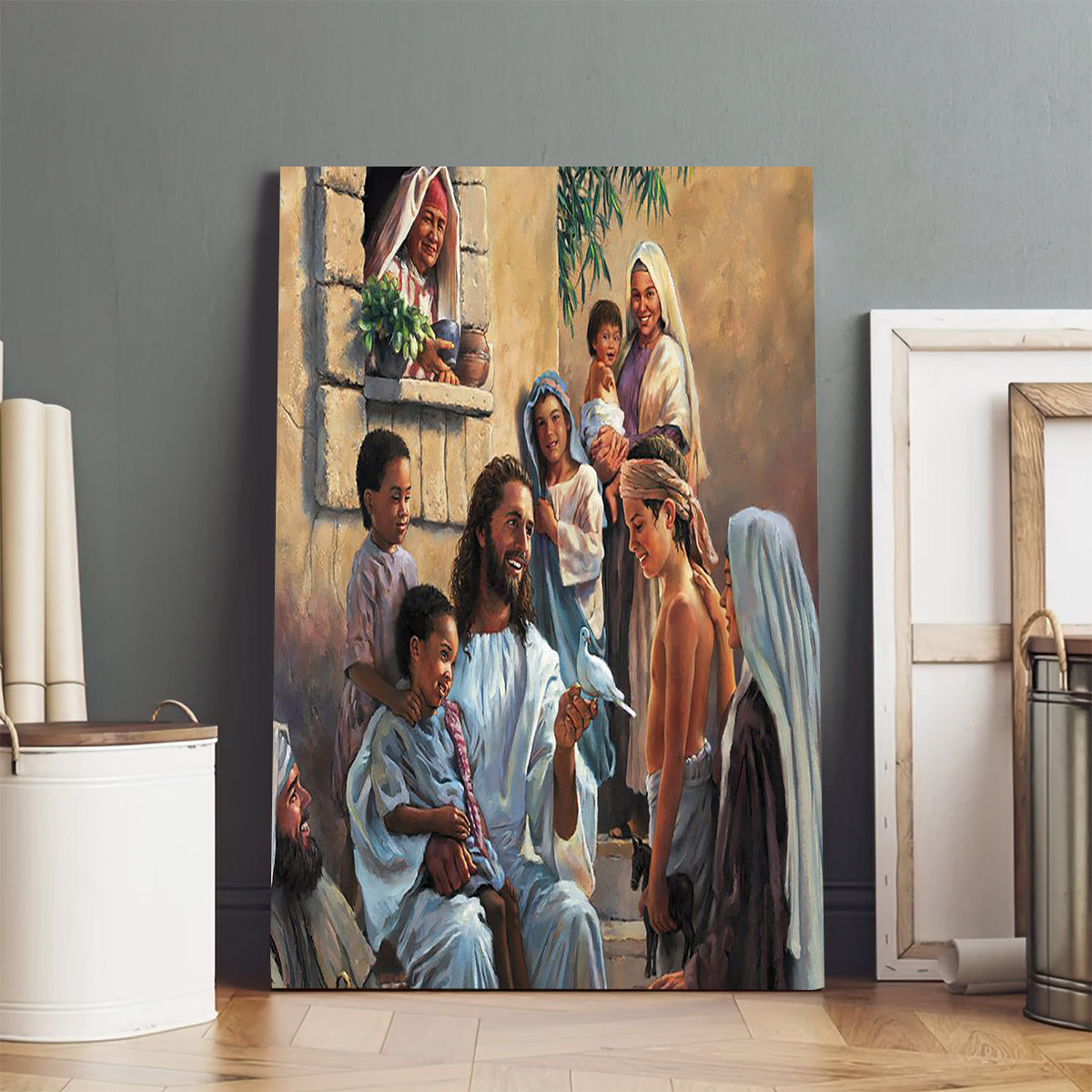 Jesus And Children - Canvas Pictures - Jesus Canvas Art - Christian Wall Art