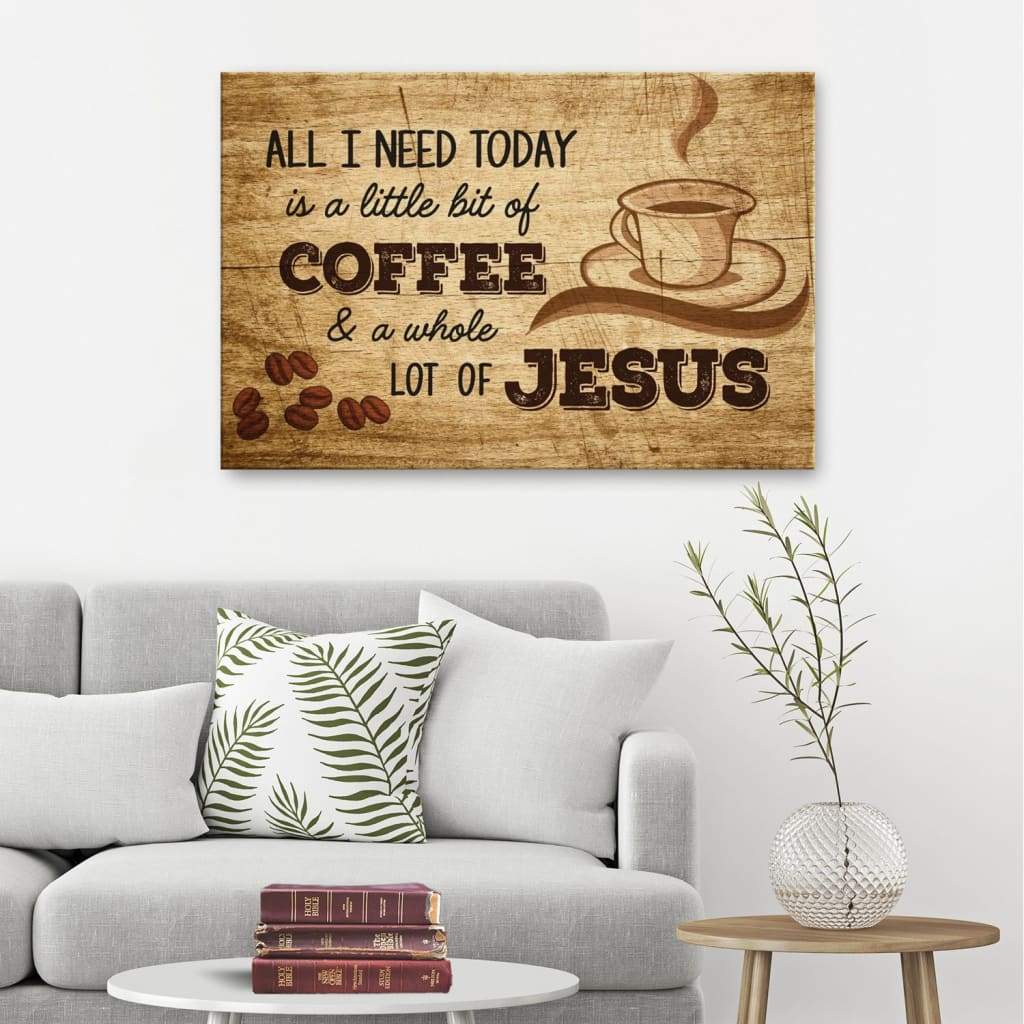 Jesus And Coffee Canvas Wall Art - Christian Wall Art Decor - Religious Wall Decor