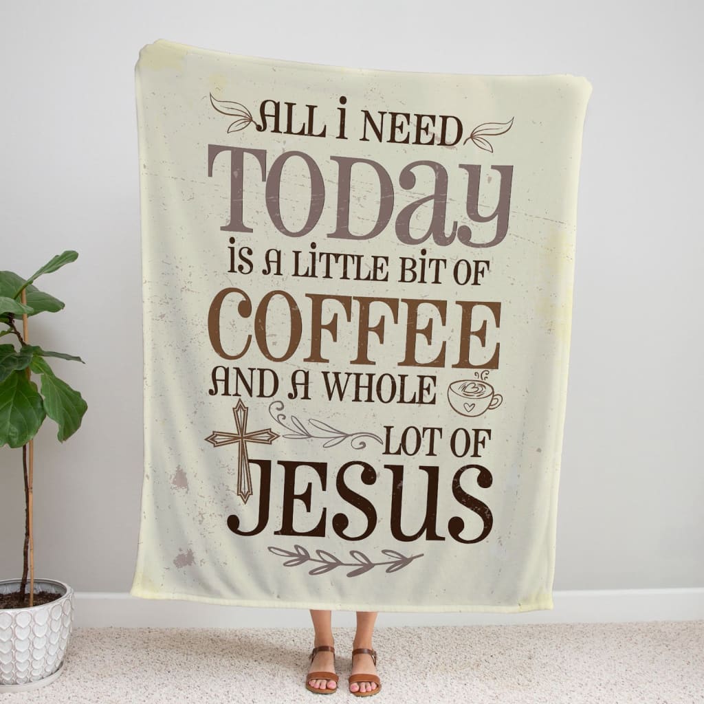 Jesus And Coffee Fleece Blanket - Christian Blanket - Bible Verse Blanket