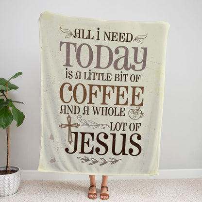 Jesus And Coffee Fleece Blanket - Christian Blanket - Bible Verse Blanket