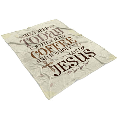Jesus And Coffee Fleece Blanket - Christian Blanket - Bible Verse Blanket