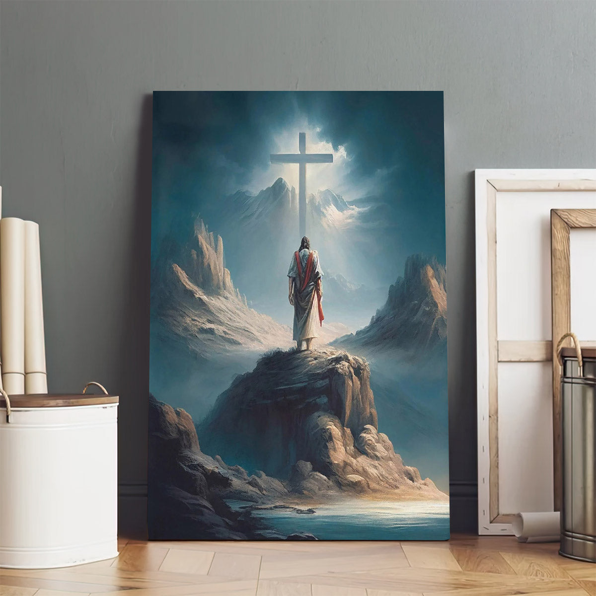 Jesus And Cross - Canvas Pictures - Jesus Canvas Art - Christian Wall Art