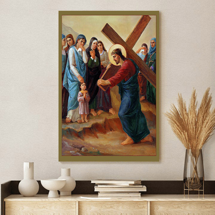 Jesus And Daughters Of Jerusalem Canvas Pictures - Christian Canvas Wall Decor - Religious Wall Art Canvas