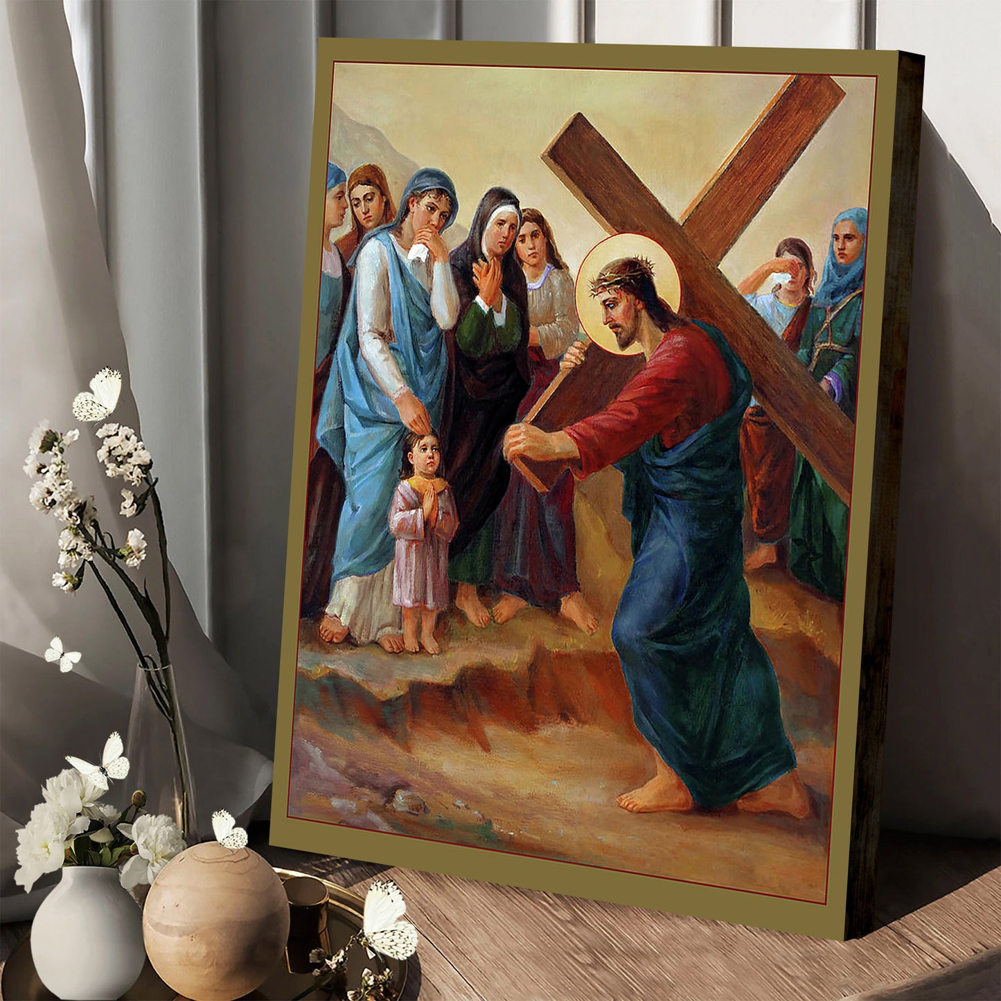 Jesus And Daughters Of Jerusalem Canvas Pictures - Christian Canvas Wall Decor - Religious Wall Art Canvas