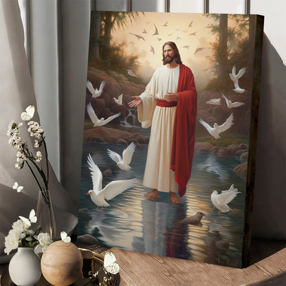 Jesus And Dove 1 - Canvas Picture - Jesus Christ Canvas - Christian Wall Art