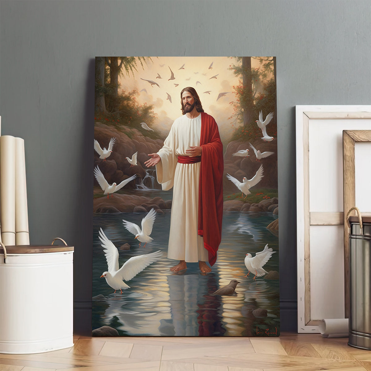 Jesus And Dove 1 - Canvas Picture - Jesus Christ Canvas - Christian Wall Art