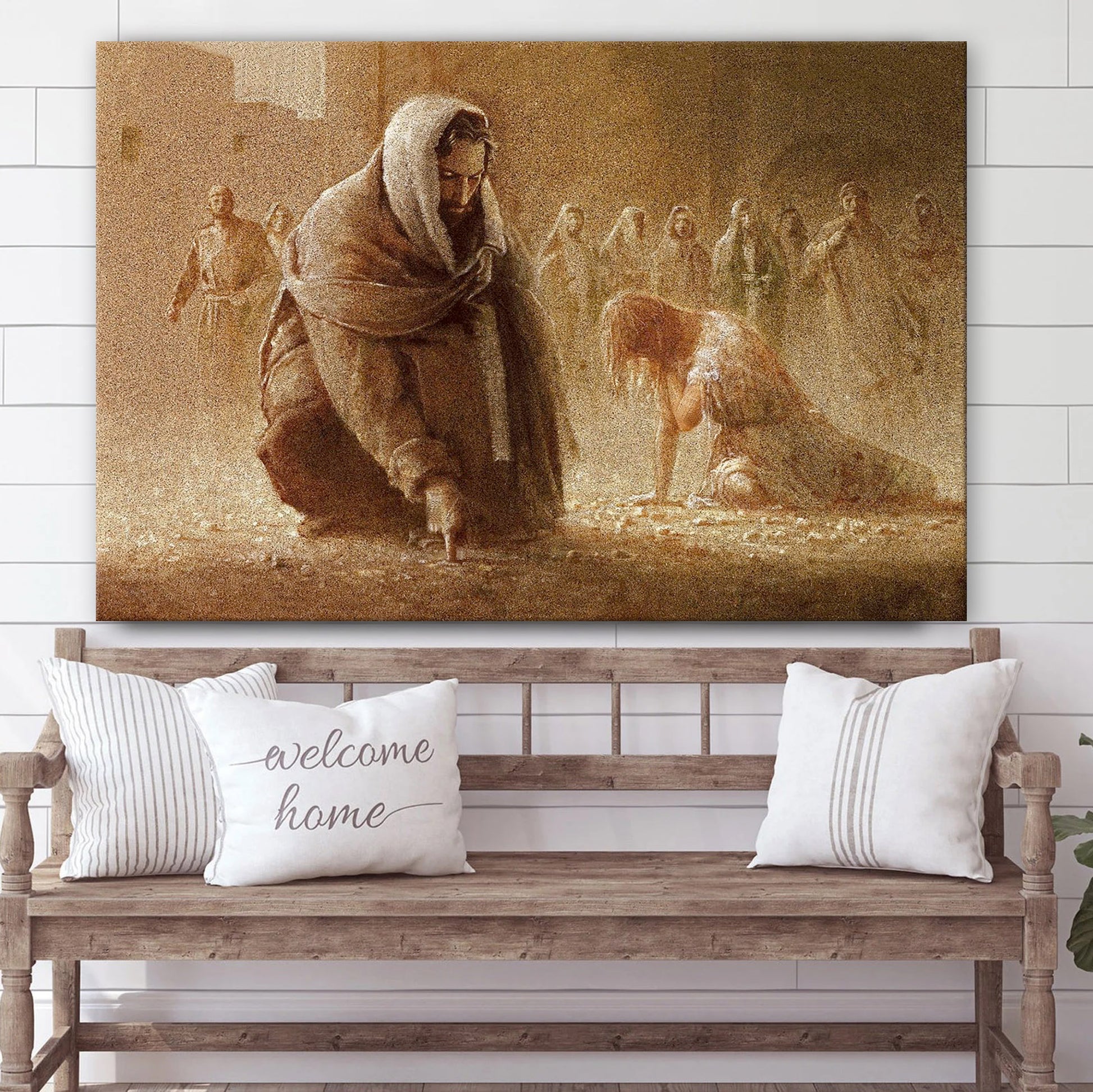 Jesus And Forgive - Jesus Canvas Wall Art - Christian Wall Art