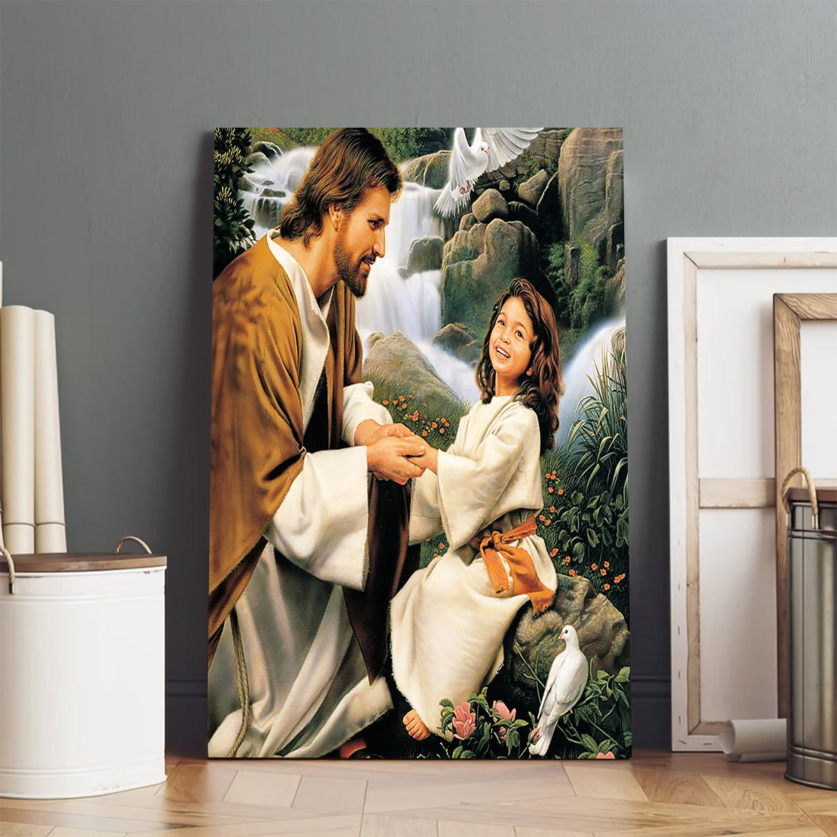 Jesus And Girl - Canvas Pictures - Jesus Canvas Art - Christian Wall Art