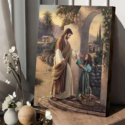 Jesus And Girl Canvas Picture - Jesus Christ Canvas Art - Christian Wall Canvas