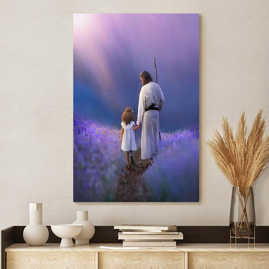 Jesus And Girl  Canvas Wall Art - Jesus Canvas Pictures - Christian Wall Art