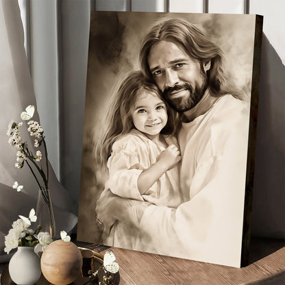 Jesus And His Daughter - Canvas Pictures - Jesus Christ Canvas - Christian Wall Art