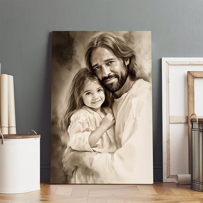 Jesus And His Daughter - Canvas Pictures - Jesus Christ Canvas - Christian Wall Art