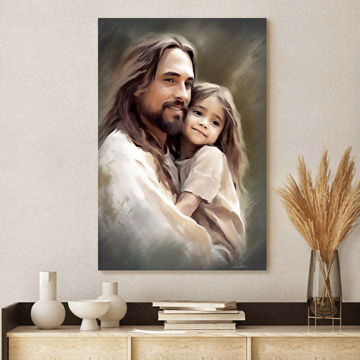 Jesus And His Daughter 1 - Canvas Pictures - Jesus Christ Canvas - Christian Wall Art