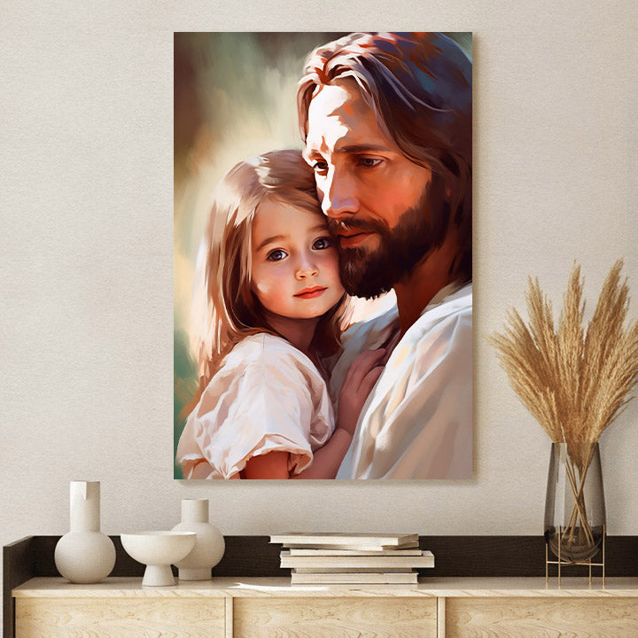 Jesus And His Daughter 2 - Canvas Pictures - Jesus Christ Canvas - Christian Wall Art