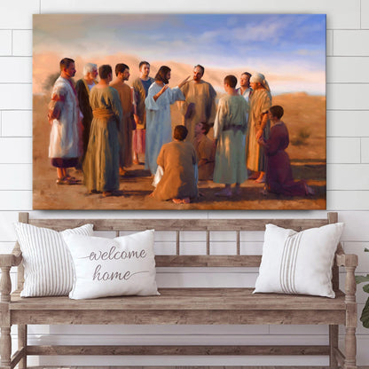 Jesus And His Disciples - Jesus Canvas Wall Art - Christian Wall Art