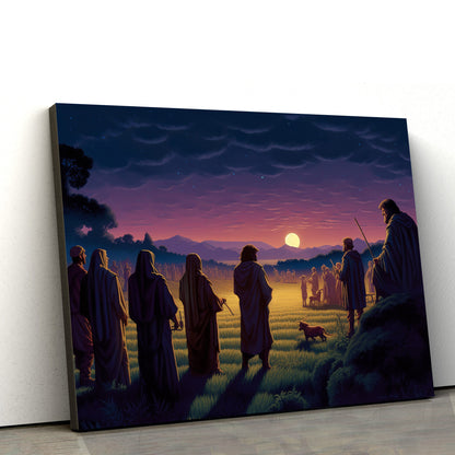 Jesus And His Disciples Standing Near A Field With Shepherds 1 - Canvas Picture - Jesus Christ Canvas - Christian Wall Art