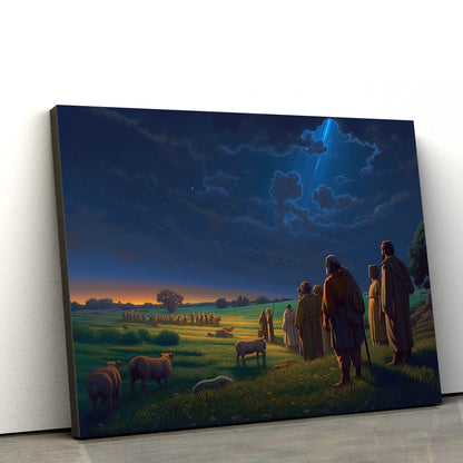 Jesus And His Disciples Standing Near A Field With Shepherds 2 - Canvas Picture - Jesus Christ Canvas - Christian Wall Art
