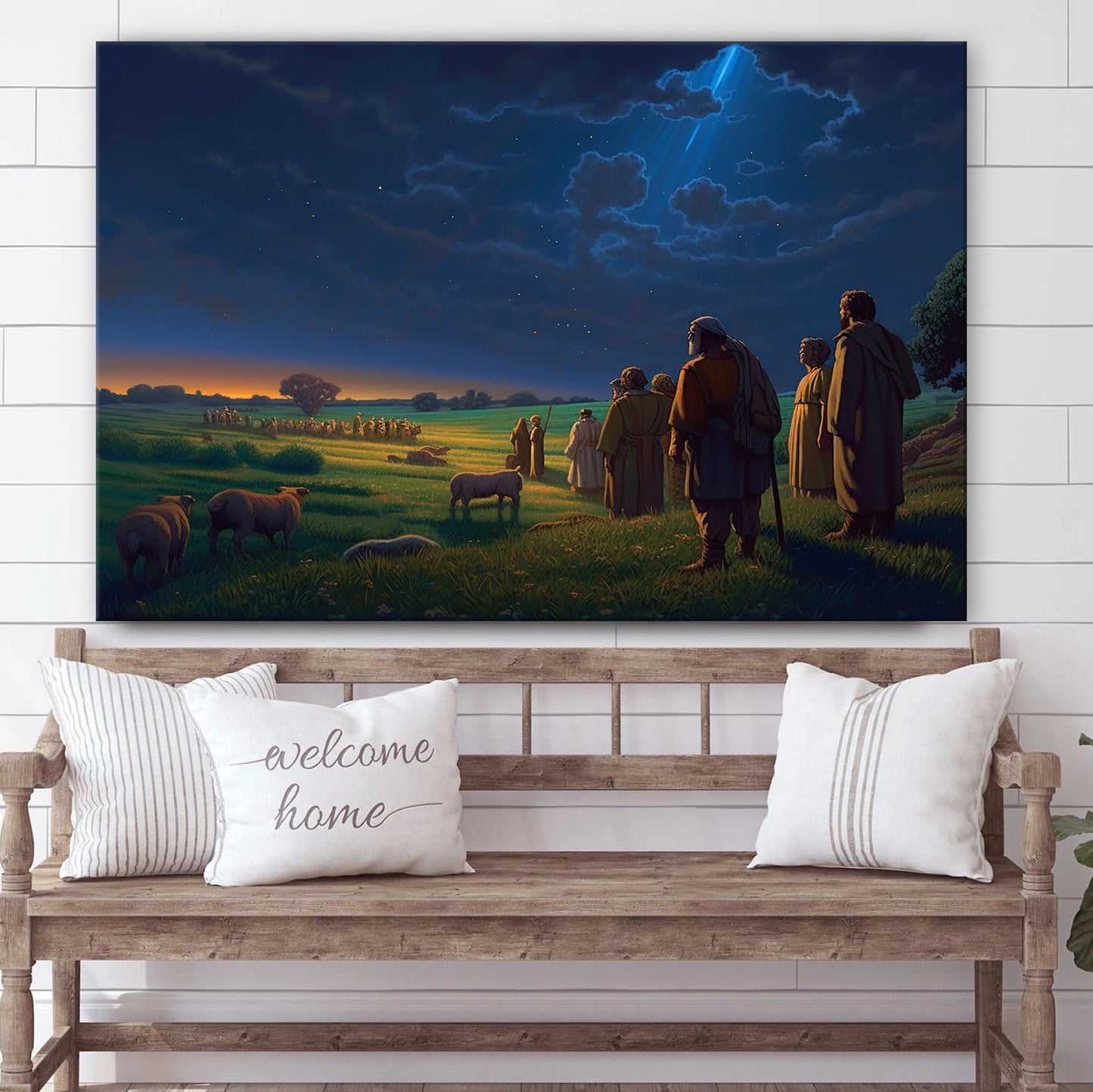 Jesus And His Disciples Standing Near A Field With Shepherds 2 - Canvas Picture - Jesus Christ Canvas - Christian Wall Art