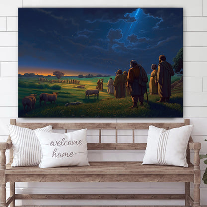 Jesus And His Disciples Standing Near A Field With Shepherds 2 - Canvas Picture - Jesus Christ Canvas - Christian Wall Art