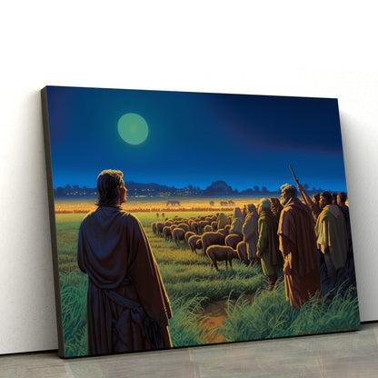 Jesus And His Disciples Standing Near A Field With Shepherds 3 - Canvas Picture - Jesus Christ Canvas - Christian Wall Art