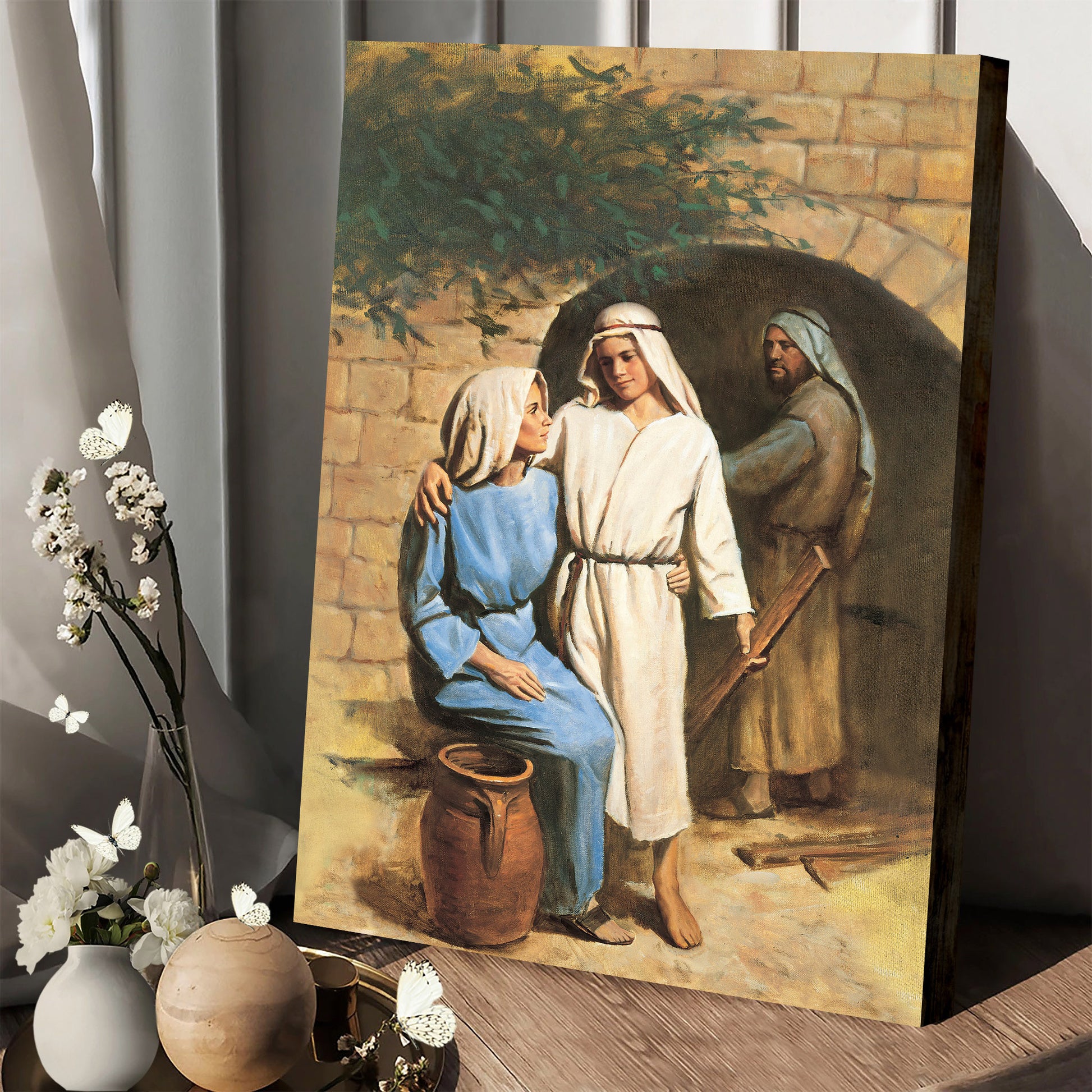 Jesus And His Mother Canvas Pictures - Religious Wall Art Canvas - Christian Paintings For Home