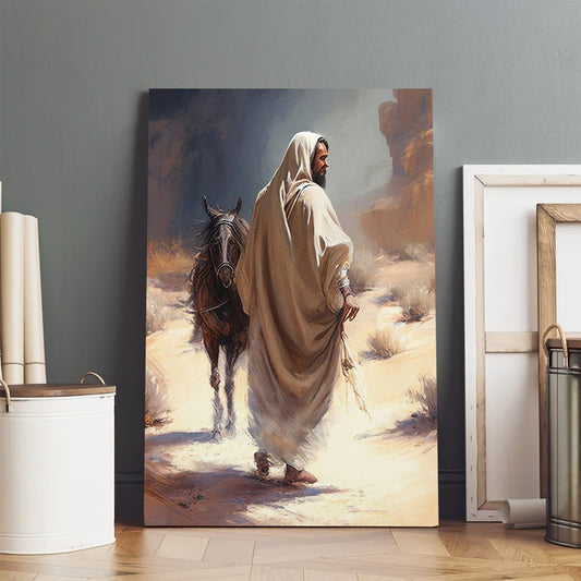 Jesus And Horse Canvas Wall Art - Jesus Christ Canvas - Christian Wall Art