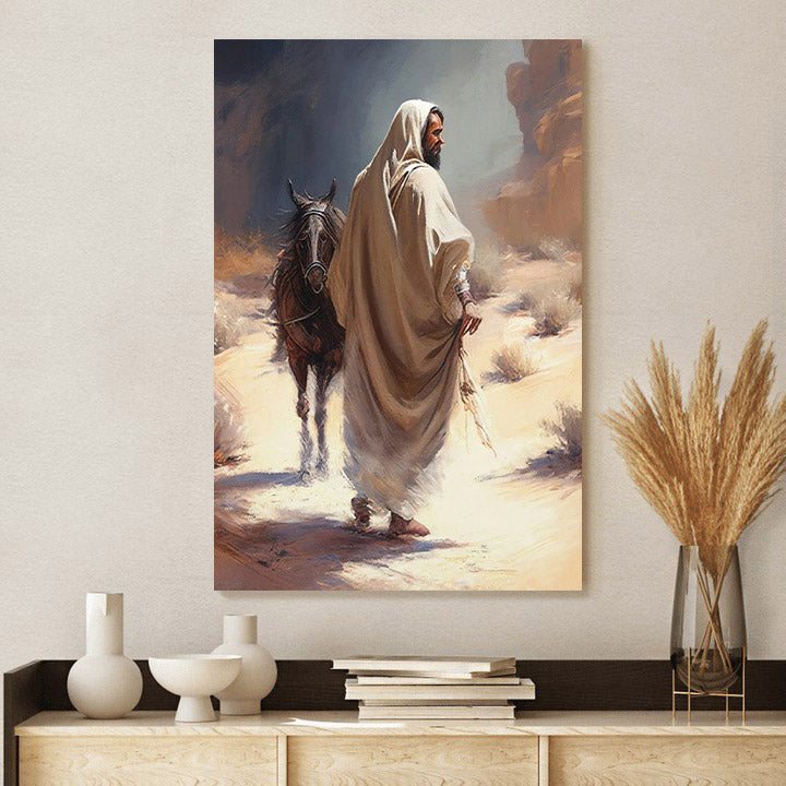 Jesus And Horse Canvas Wall Art - Jesus Christ Canvas - Christian Wall Art