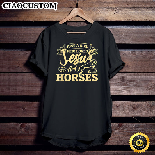 Jesus And Horses Horse Lover Girls Women Horseback Riding Unisex T Shirt - Men Women T-Shirts