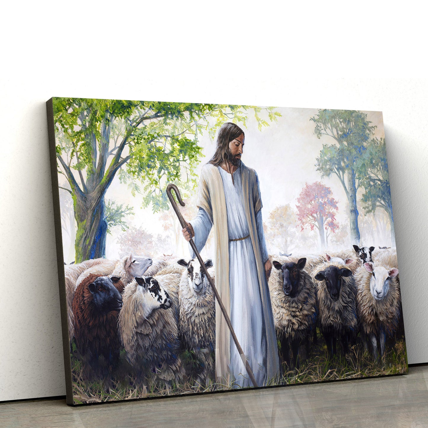 Jesus And Lamb - Canvas Pictures - Jesus Canvas Art - Christian Wall Art