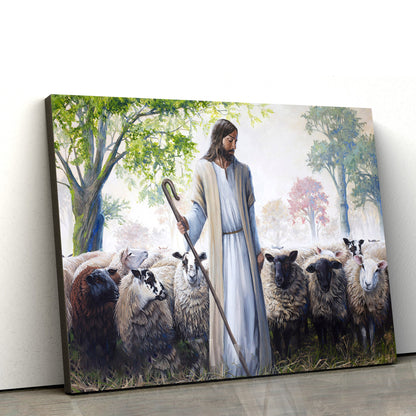 Jesus And Lamb - Canvas Pictures - Jesus Canvas Art - Christian Wall Art