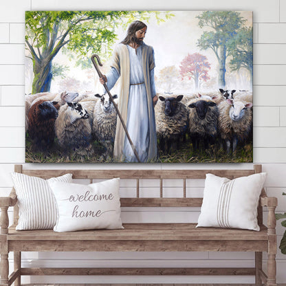 Jesus And Lamb - Canvas Pictures - Jesus Canvas Art - Christian Wall Art