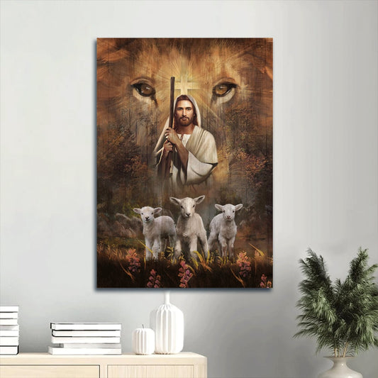 Jesus And Lamb Canvas Wall Art - Jesus Picture - Gift For Christian