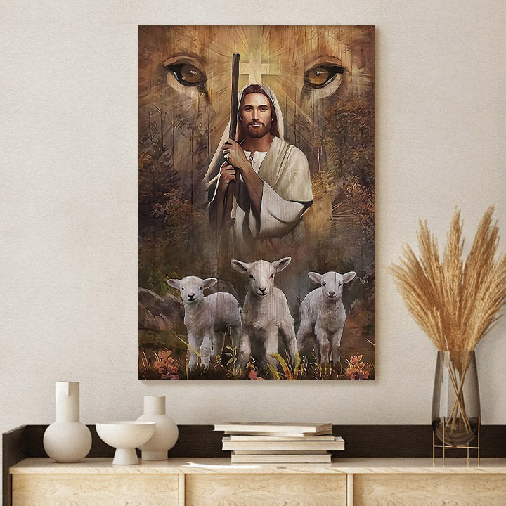 Jesus And Lamb Lion - Jesus Canvas Art - Christian Wall Art