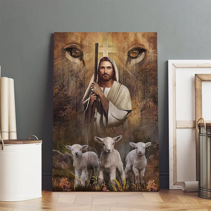 Jesus And Lamb Lion - Jesus Canvas Art - Christian Wall Art