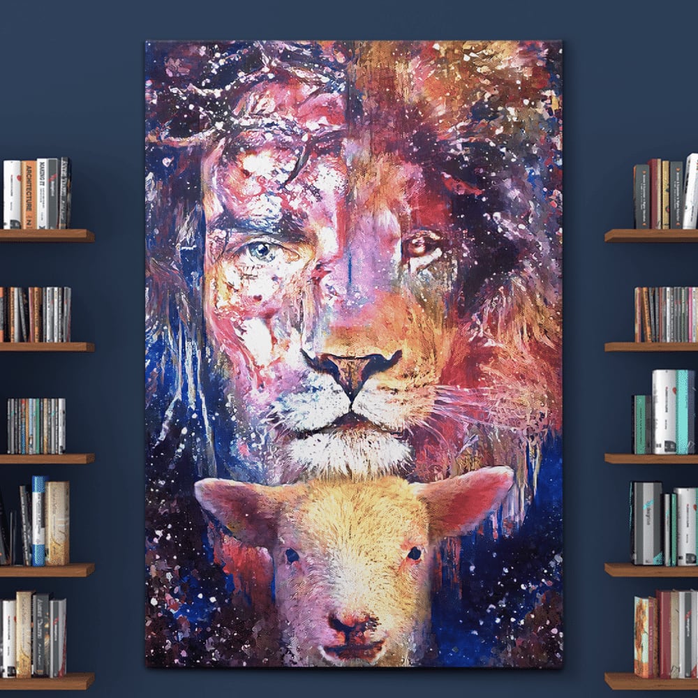 Jesus And Lamb Watercolor Painting Canvas Posters - Christian Wall Posters - Religious Wall Decor