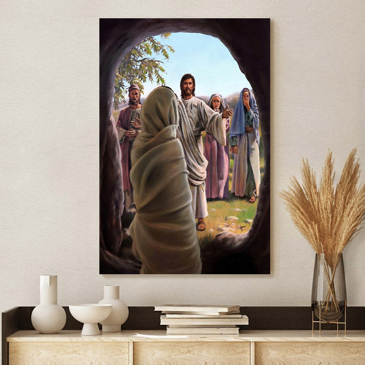 Jesus And Lazarus Canvas Picture - Jesus Christ Canvas Art - Christian Wall Canvas