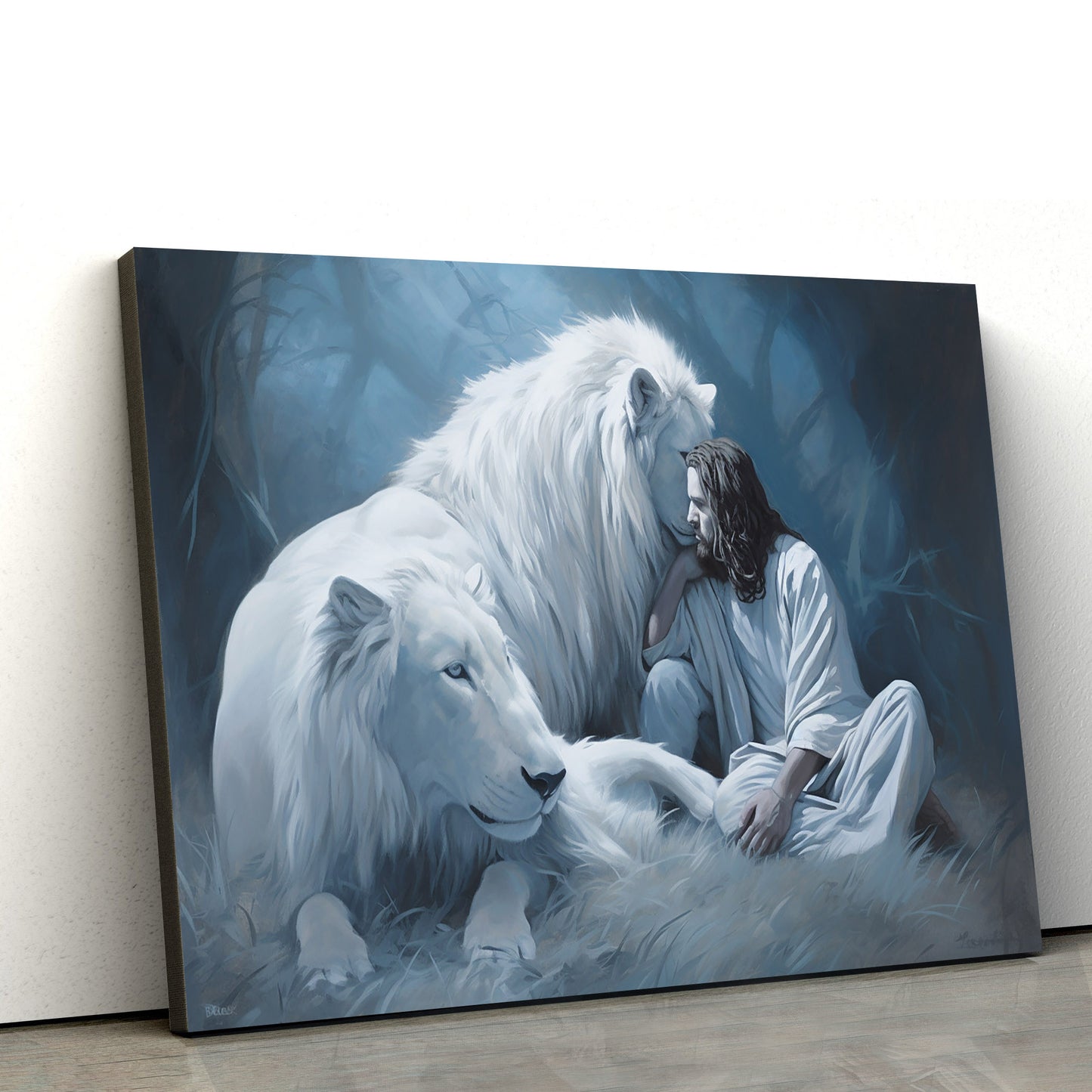 Jesus And Lion 1 - Canvas Picture - Jesus Christ Canvas - Christian Wall Art