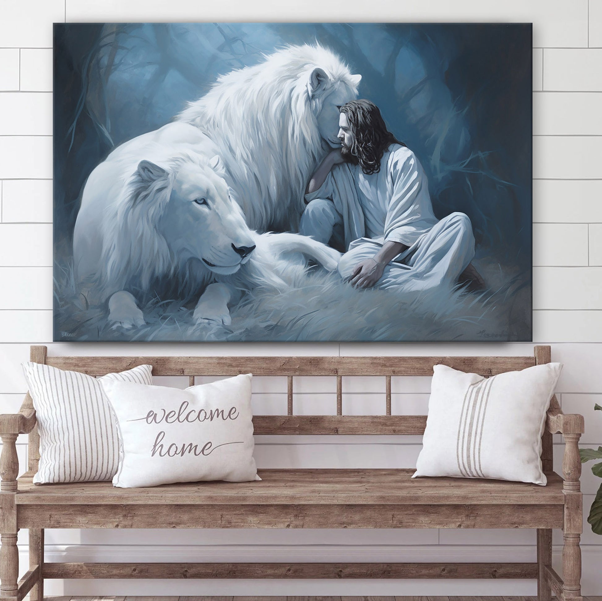 Jesus And Lion 1 - Canvas Picture - Jesus Christ Canvas - Christian Wall Art