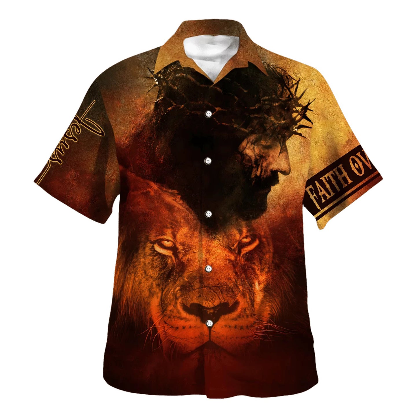 Jesus And Lion Hawaiian Shirt - Christian Hawaiian Shirt - Best Hawaiian Shirts