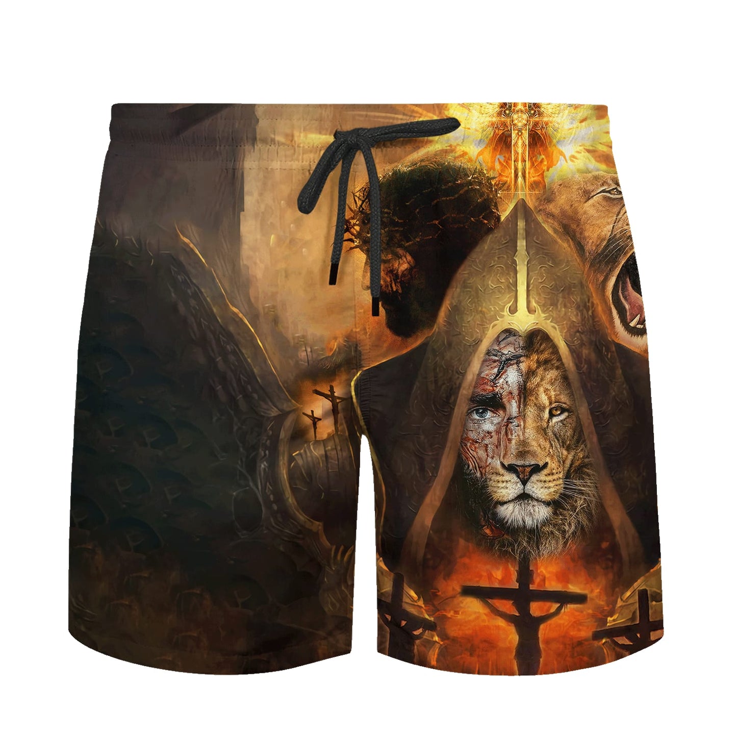 Jesus And Lion Of Judah Hawaiian Shirts For Men - Christian Hawaiian Shirt - Hawaiian Summer Shirts