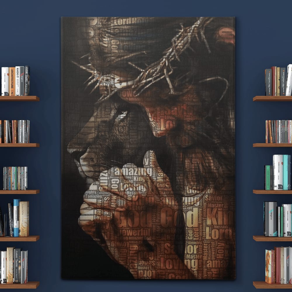 Jesus And Lion Pray And Believe Canvas Posters - Christian Wall Posters - Religious Wall Decor