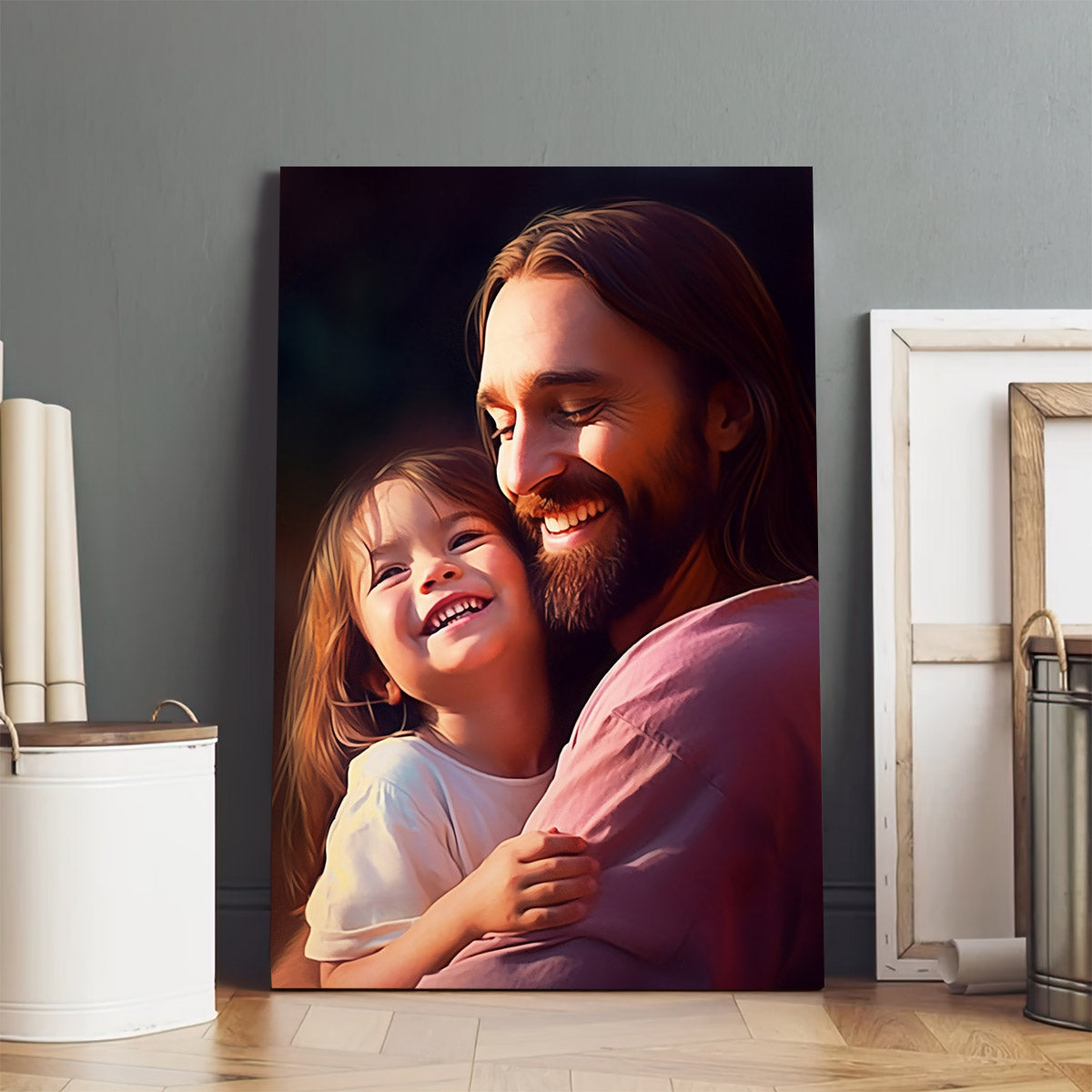 Jesus And Little Girl 2 - Canvas Pictures - Jesus Christ Canvas - Christian Wall Art