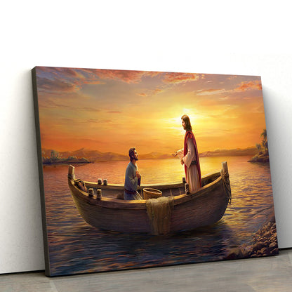 Jesus And Peter - Jesus Canvas Wall Art - Christian Wall Art