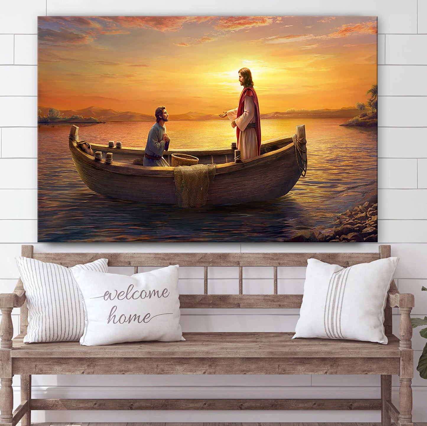 Jesus And Peter - Jesus Canvas Wall Art - Christian Wall Art