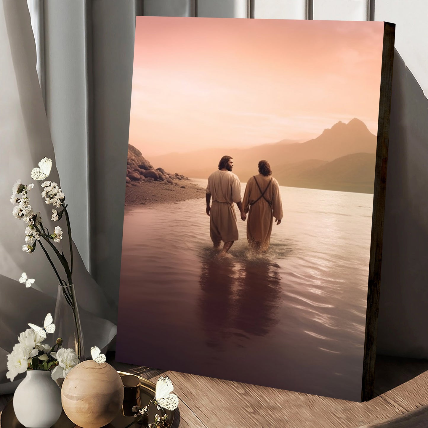 Jesus And Peter Walk On The Water - Canvas Pictures - Jesus Christ Canvas - Christian Wall Art