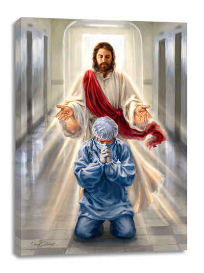 Jesus And Praying Doctor Wall Art - Christian Wall Decor - Religious Gift