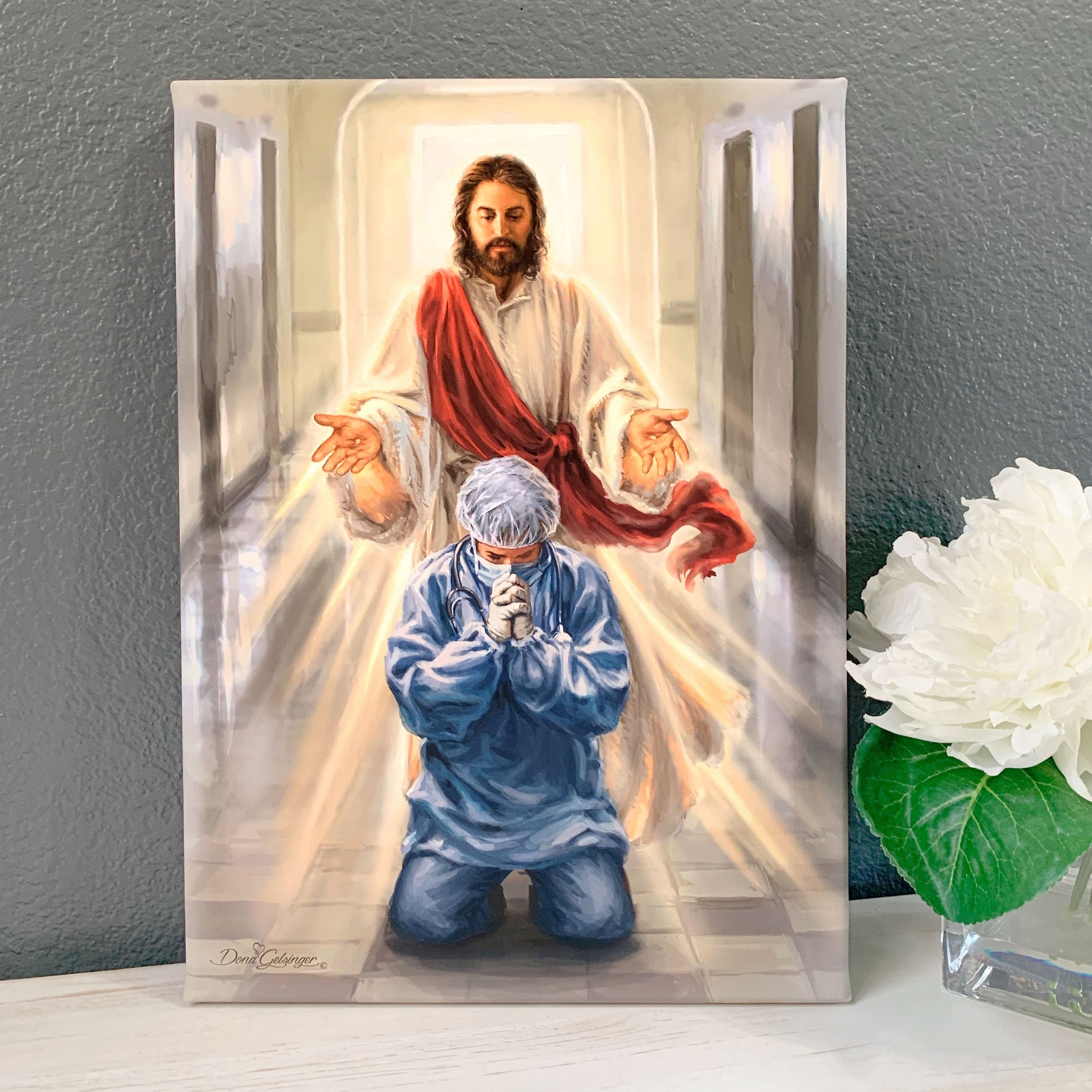 Jesus And Praying Doctor Wall Art - Christian Wall Decor - Religious Gift